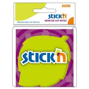 Notes samoprzylepny Stick'n Listek zielony neon 76x76mm, 50szt